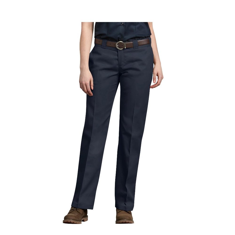 NWT Lands End Women's Mid Rise Heavy Duty Work Pants Navy 4 27/28W $80 5E137